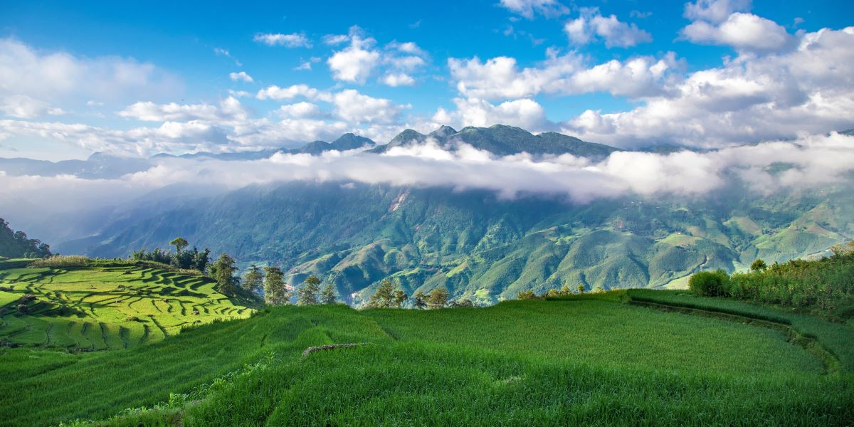 Mountain and cloud landscape